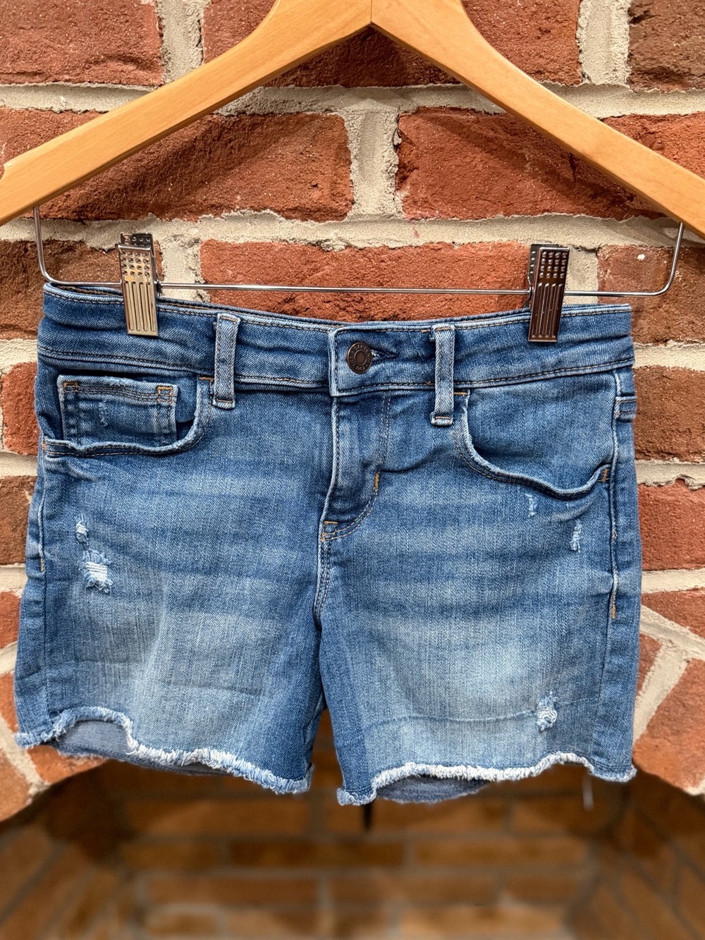 GAP Blue Distressed Denim Cutoff Shorts